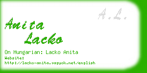 anita lacko business card